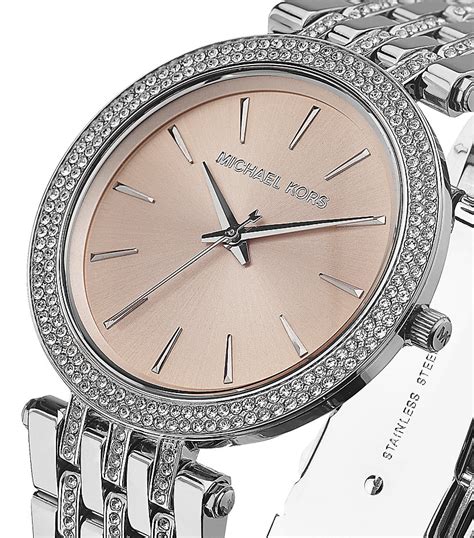 michael kors watch white with silver|michael kors silver diamond watch.